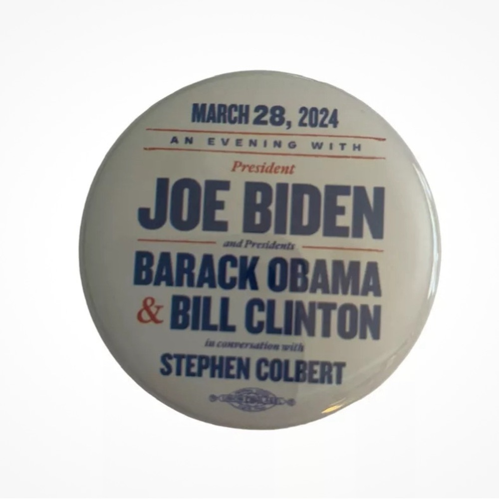 Joe Biden Barack Obama Bill Clinton button Radio City Hall NWT collectible